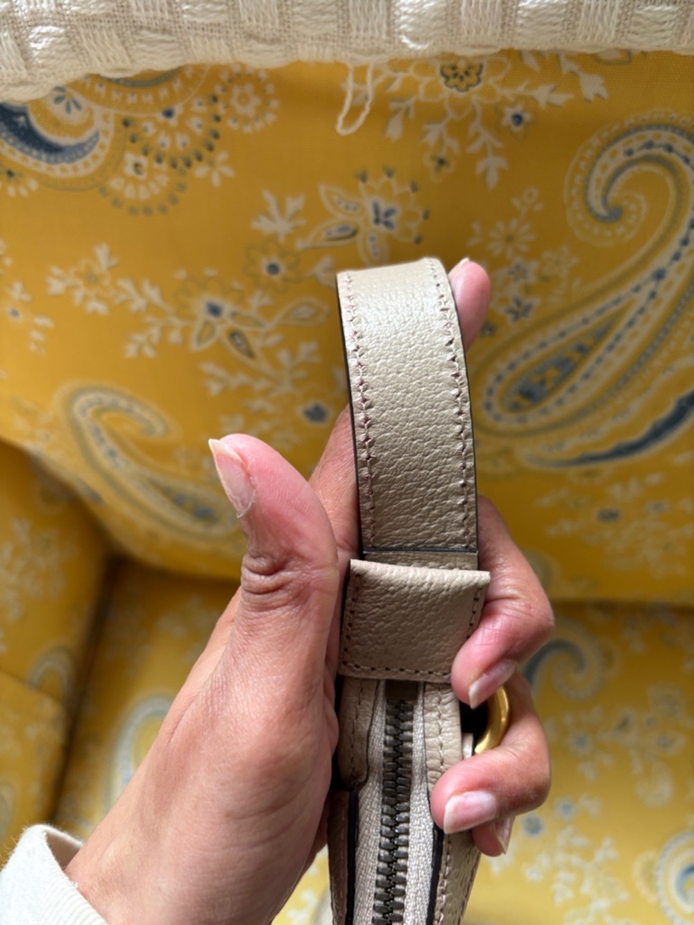 Gucci Beige GG Canvas Ophidia Half Moon  Bag with Green and Red Web - Picture 12 of 17